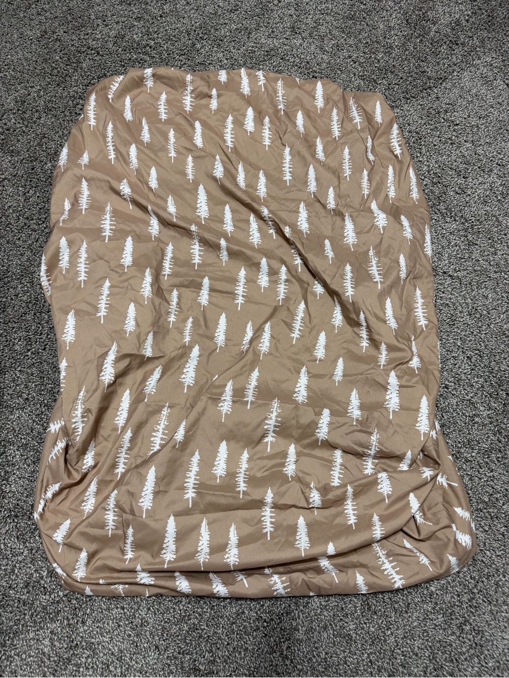 Neutral Brown Tree-Print Fitted Crib Sheet l
